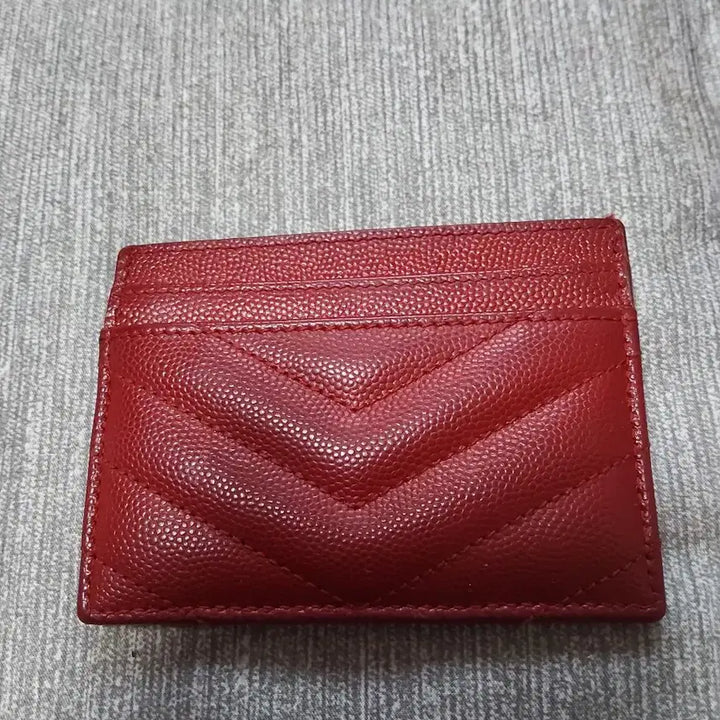 [BUNJANG] Saint Laurent Matelassé Card Wallet Red / 생로랑 마틀라세 카드지갑 레드