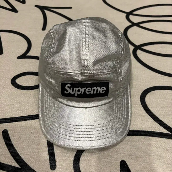 [BUNJANG] Supreme Washed Chino Twill Camp Cap / 슈프림 워시드 치노 트윌 캠프캡 실버 - 25SS