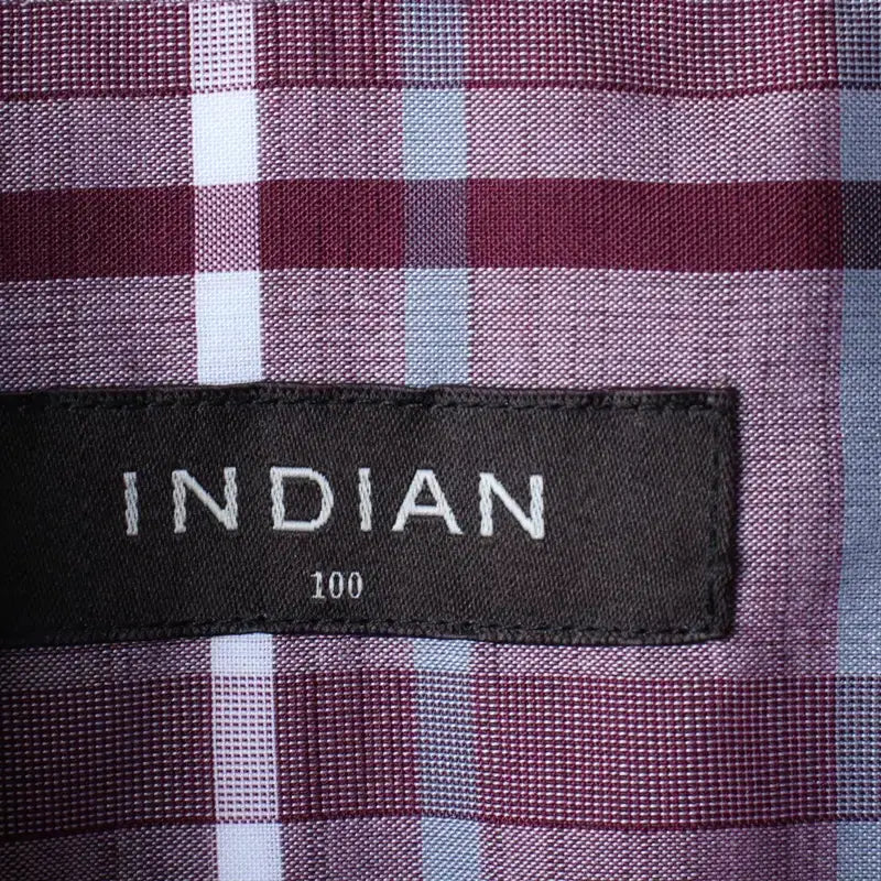[BUNJANG] Indian Checkered Short Sleeve Shirt / (L-XL) 인디안 반팔 카라 티셔츠 셔츠 남방 체크 퍼플-183C3