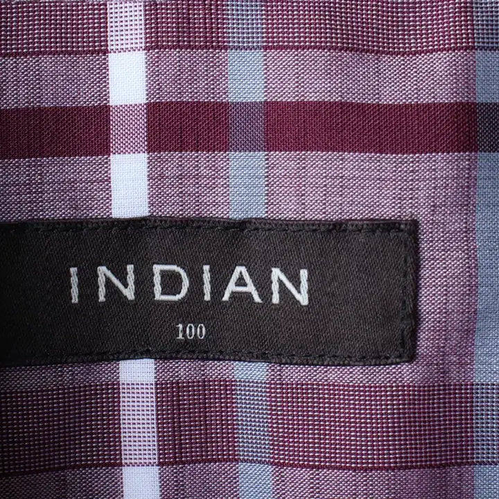 [BUNJANG] Indian Checkered Short Sleeve Shirt / (L-XL) 인디안 반팔 카라 티셔츠 셔츠 남방 체크 퍼플-183C3
