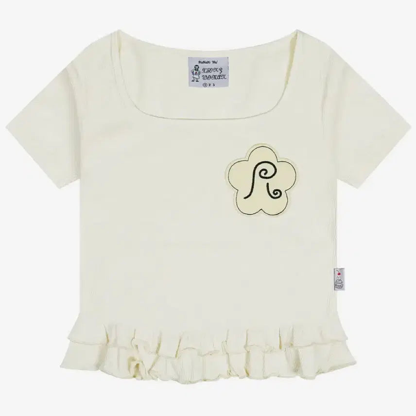 [BUNJANG] Lunarkihou WXT047 Frill Layered Square Neck Short Sleeve Ivory / 루나키후 WXT047 프릴 레이어드 스퀘어넥 숏슬리브 아이보리