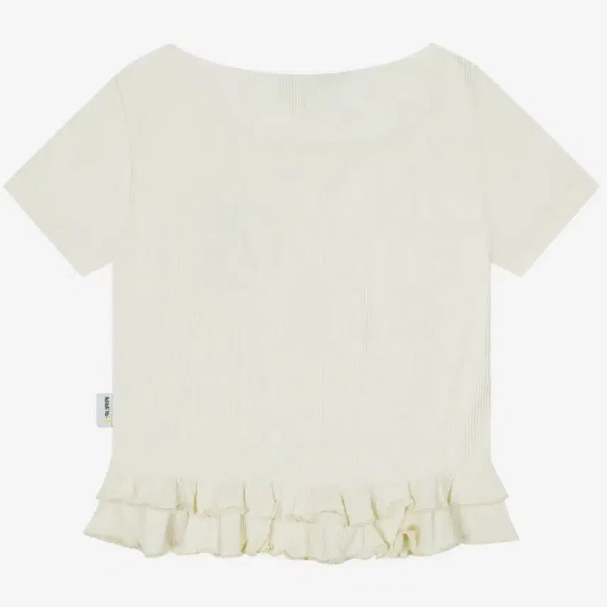 [BUNJANG] Lunarkihou WXT047 Frill Layered Square Neck Short Sleeve Ivory / 루나키후 WXT047 프릴 레이어드 스퀘어넥 숏슬리브 아이보리