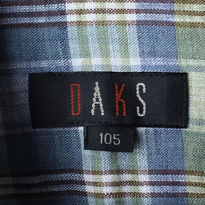 [BUNJANG] Daks Check Linen Short Sleeve Shirt / (XL-2XL) 닥스 반팔 카라 티셔츠 셔츠 남방 체크 린넨-183C4