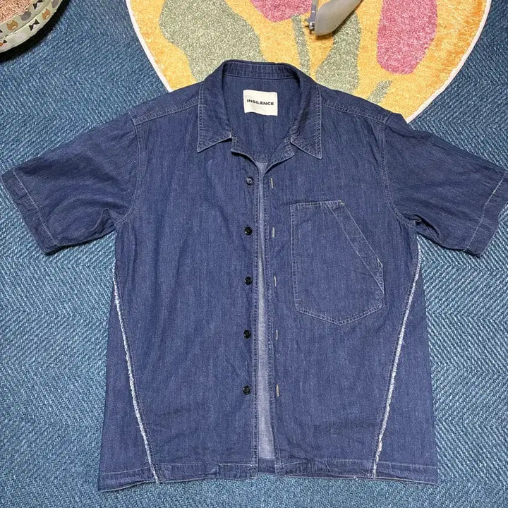 [BUNJANG] In Silence Cut-off Denim Shirt / L(105) 인사일런스 컷오프 반팔 데님 셔츠