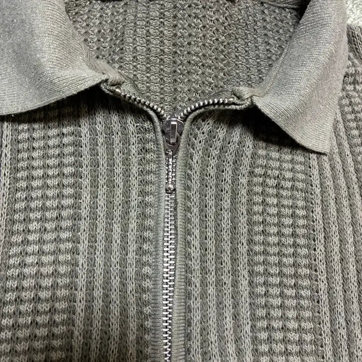 [BUNJANG] ZARA Half-Zip Collar Knit Top / 95-100 자라 반집업 카라 반팔 니트