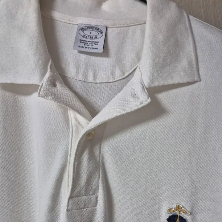 [SOLD OUT] (23년) 브룩스브라더스 pk반팔 카라티 화이트 라지