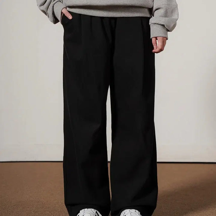 [BUNJANG] Unisex Color-Dyed Bending Pants Black / 남녀공용 컬러다잉 밴딩팬츠 블랙