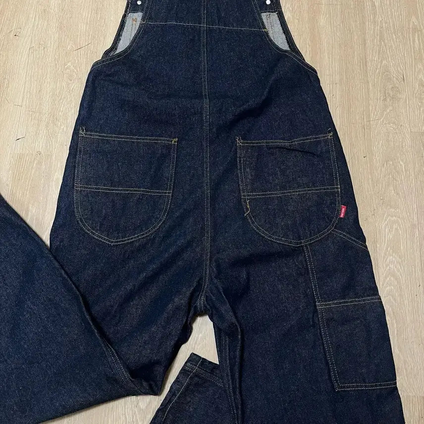 [BUNJANG] Small Bird Workwear Raw Denim Overall [Dark Blue] M / 스몰버드 워크웨어 오버롤 생지 데님 멜빵바지 [진청] M