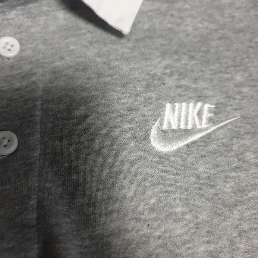 [BUNJANG] Nike Club Fleece Brushed Back Collar Long Sleeve Gray (L) / 나이키 클럽 플리스 브러쉬드 백 카라 롱슬리브 그레이 (L)