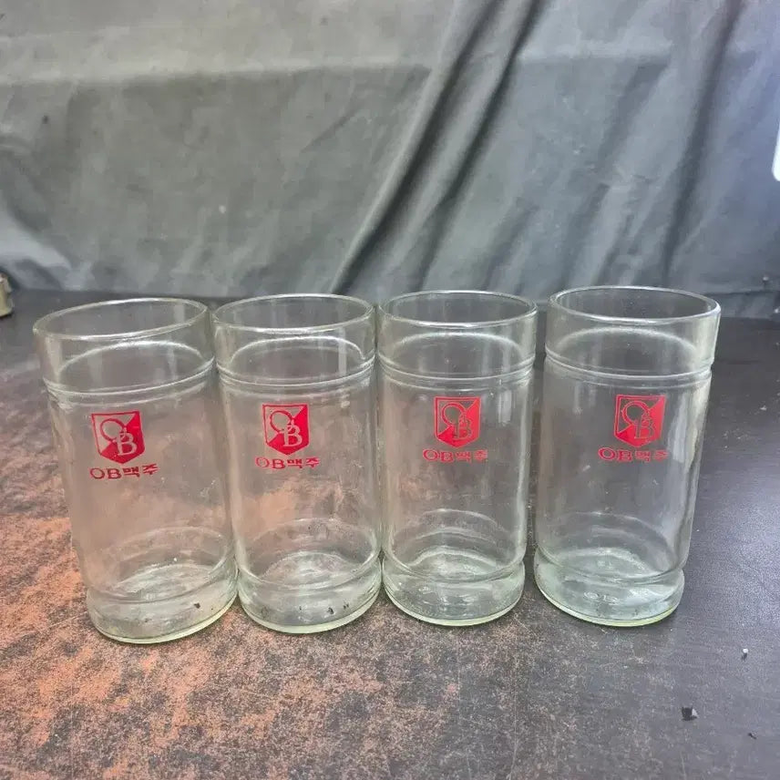 [SOLD OUT] 1980년 OB맥주 빈티지 맥주컵 유리컵 4개