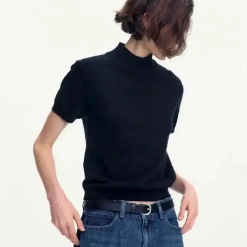 [BUNJANG] Fyeo Half Neck Knit Sweater / 포유온(Fyeo) 하프넥니트 블랙 새상품