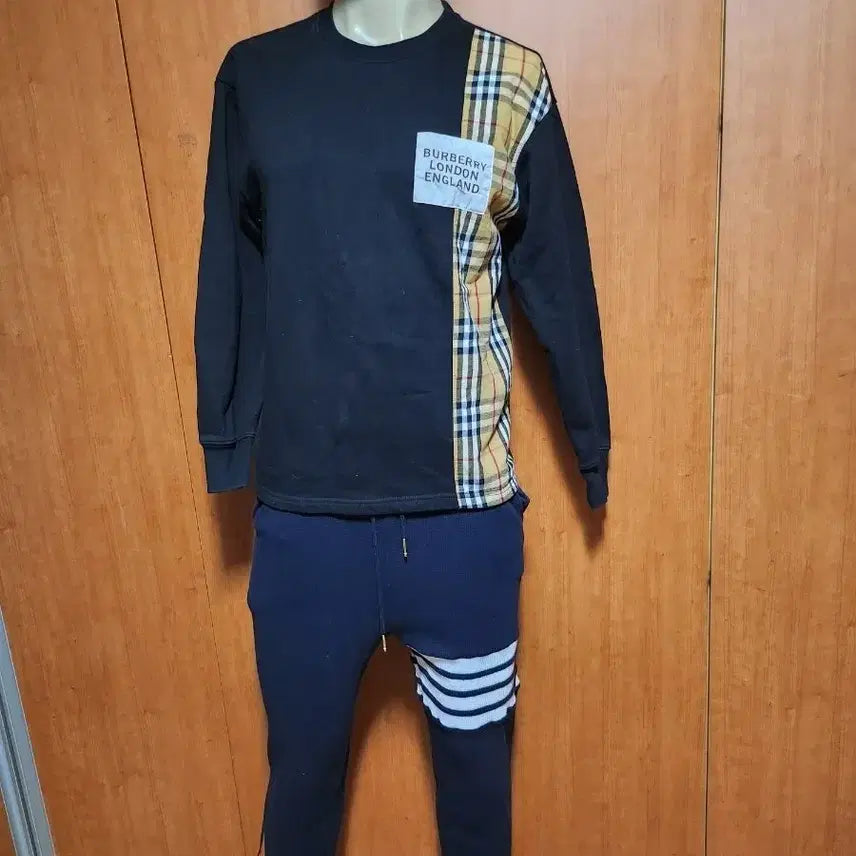 [BUNJANG] Burberry Classic Vintage Check Panel T-shirt / [정품/XS] 버버리 블랙 클래식 빈티지 체크 패널 티셔츠