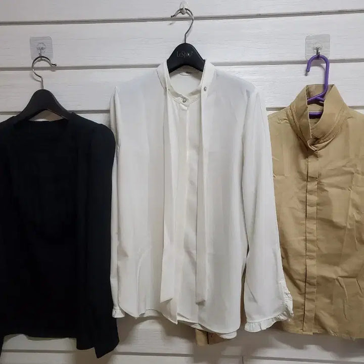 [BUNJANG] Black/Ivory/Beige Blouse Bundle Set / 블랙/아이보리/베이지 블라우스 3종 일괄  비움