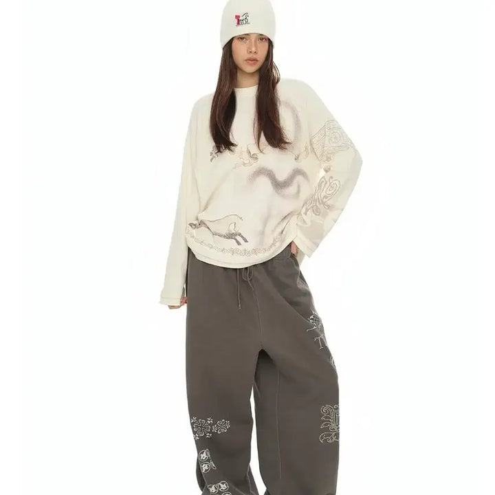 [BUNJANG] Too Much Tax Waffle Oversized Long Sleeve T-shirt / 투머치택스 와플 오버 긴팔티 -새상품