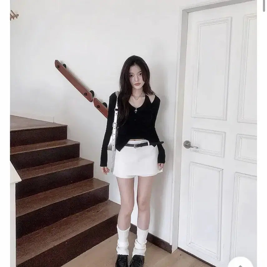 [SOLD OUT] 클래식블랑 치마바지 화이트 m (벨트포함)