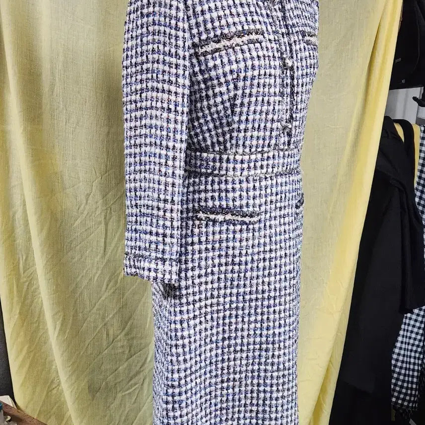 [BUNJANG] SISLEY Tweed Dress S / SISLEY 트위드 원피스 S 하객룩 벨트라인 슬림핏