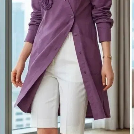 [BUNJANG] Miwha Hong Avant-garde 3D Embroidery Long Shirt / 디자이너 홍미화(Miwha Hong) 입체 자수 아방가르드 롱 셔츠
