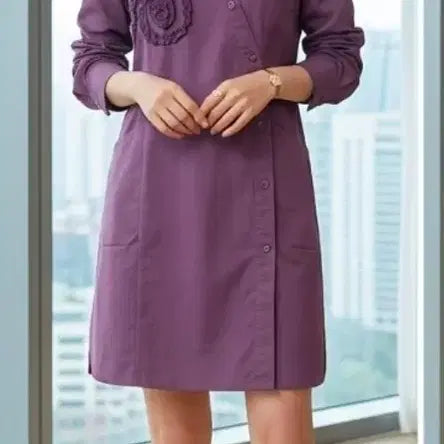 [BUNJANG] Miwha Hong Avant-garde 3D Embroidery Long Shirt / 디자이너 홍미화(Miwha Hong) 입체 자수 아방가르드 롱 셔츠