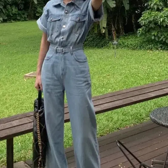 [BUNJANG] Bronn Wide Denim Jumpsuit / 브론 (bronn) 점프수트 와이드 데님