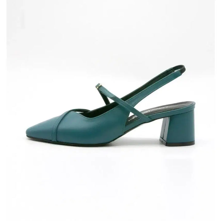 [BUNJANG] Stiletto Slingback Heels 5cm Blue-Green Size 225 / 스틸레토 슬링백 구두 5cm 블루그린 225