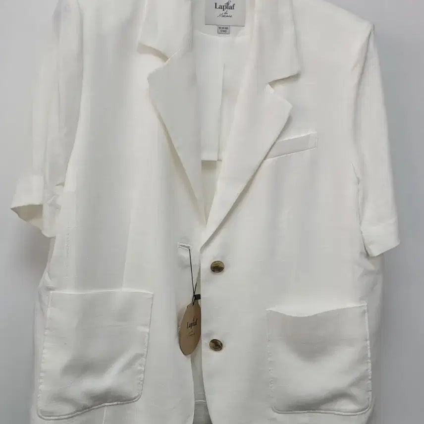 [SOLD OUT] Laplaf 린넨 반팔 자켓 화이트
