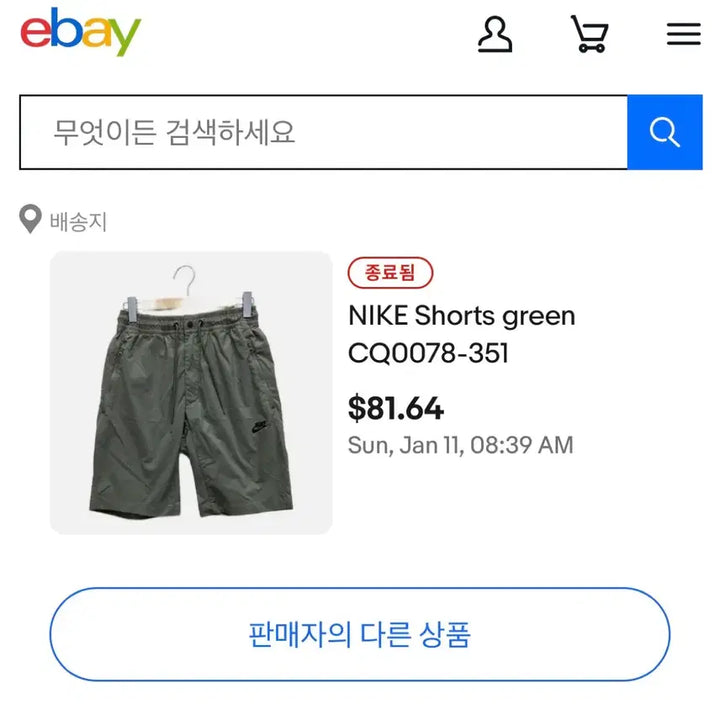 [BUNJANG] Nike Standard Fit Khaki Shorts L / 나이키반바지L