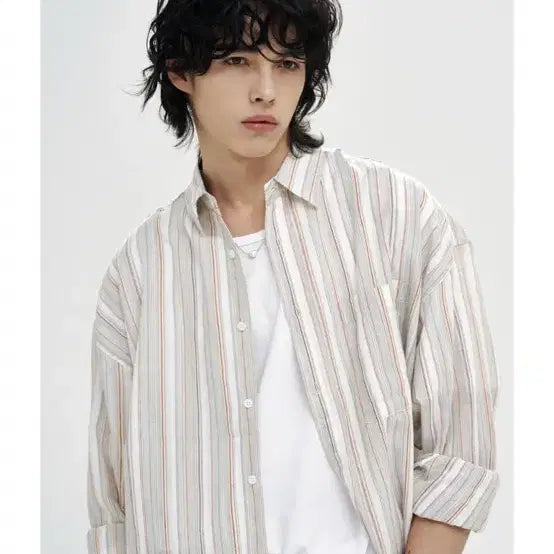[BUNJANG] Base Moment Stripe Linen Shirt XL / 베이스모먼트 스트라이프 셔츠xl 멀티컬러