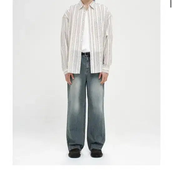 [BUNJANG] Base Moment Stripe Linen Shirt XL / 베이스모먼트 스트라이프 셔츠xl 멀티컬러