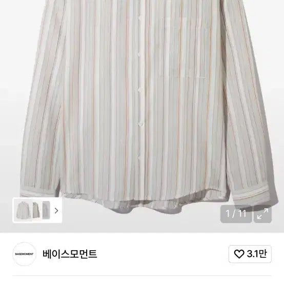 [BUNJANG] Base Moment Stripe Linen Shirt XL / 베이스모먼트 스트라이프 셔츠xl 멀티컬러