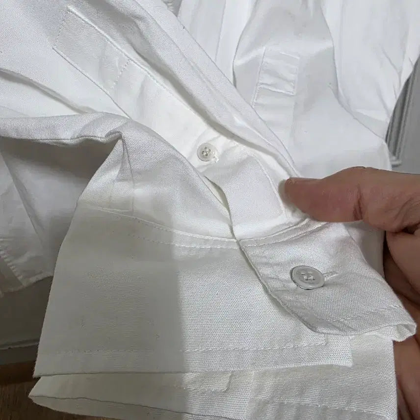 [BUNJANG] Lucky Marche Oversized White Oxford Shirt / 럭키마르쉐 오버핏 화이트 옥스포드 셔츠