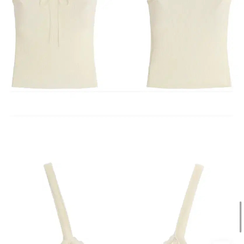 [BUNJANG] Ribbon Lace Ivory Cardigan and Tank Top Set / 리본레이스 나시 가디건 세트 아이보리