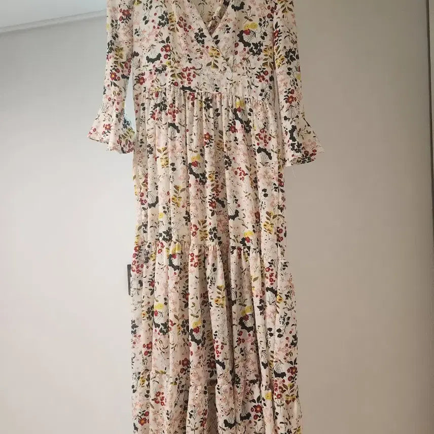 [BUNJANG] Opening J Flower Chiffon Long Dress / 오프닝제이 플라워 쉬폰 롱 원피스
