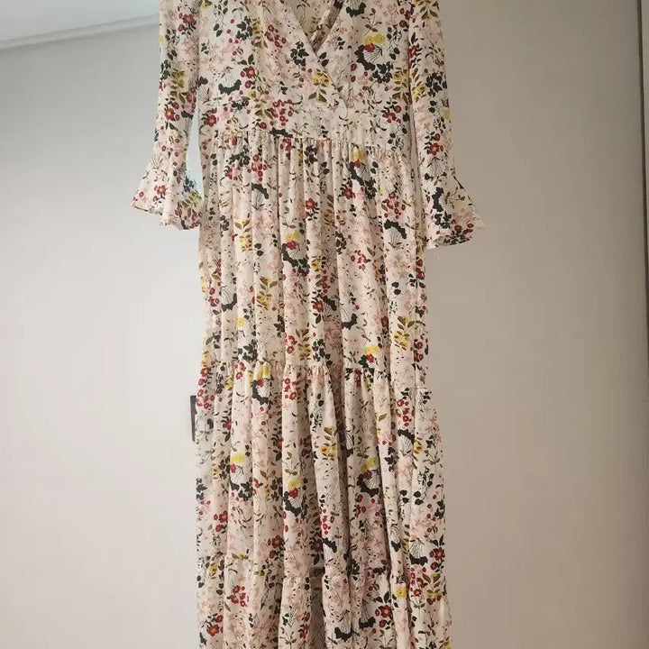 [BUNJANG] Opening J Flower Chiffon Long Dress / 오프닝제이 플라워 쉬폰 롱 원피스