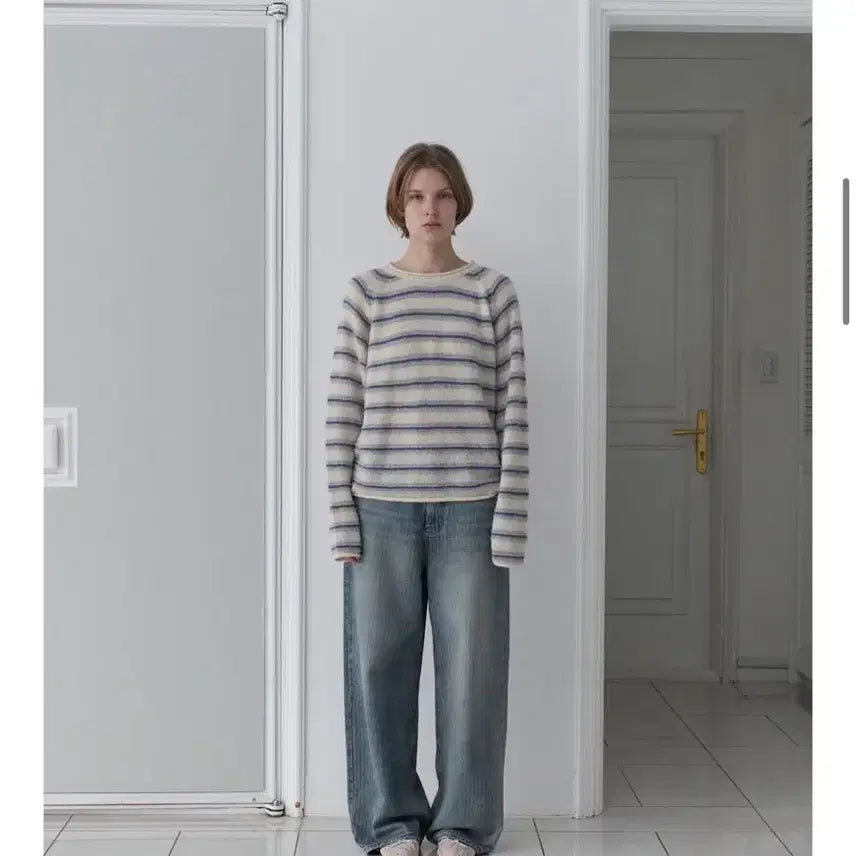 [BUNJANG] Toave Roll Stripe Alpaca Knit (Ivory) / 토아베 roll stripe alpaca knit (ivory)