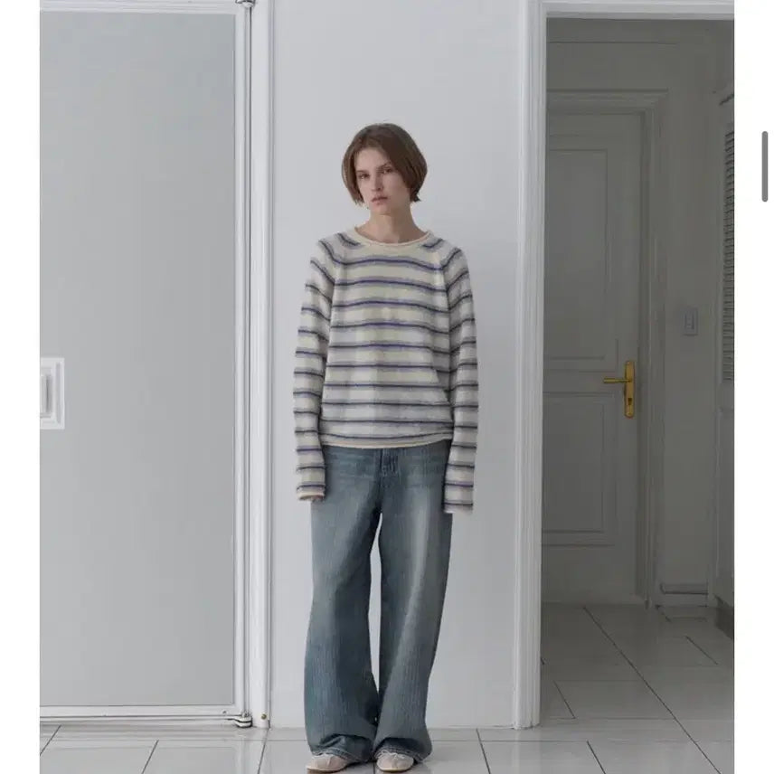 [BUNJANG] Toave Roll Stripe Alpaca Knit (Ivory) / 토아베 roll stripe alpaca knit (ivory)