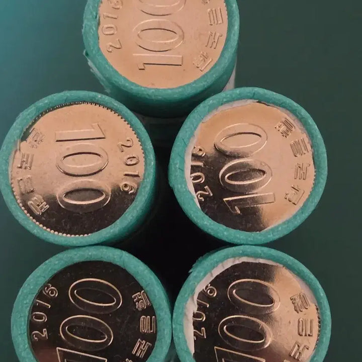 [BUNJANG] Bank of Korea 2016 100 Won Uncirculated Coin Rolls (5 Rolls) / 한국은행 2016년 100원 미사용 주화 5롤
