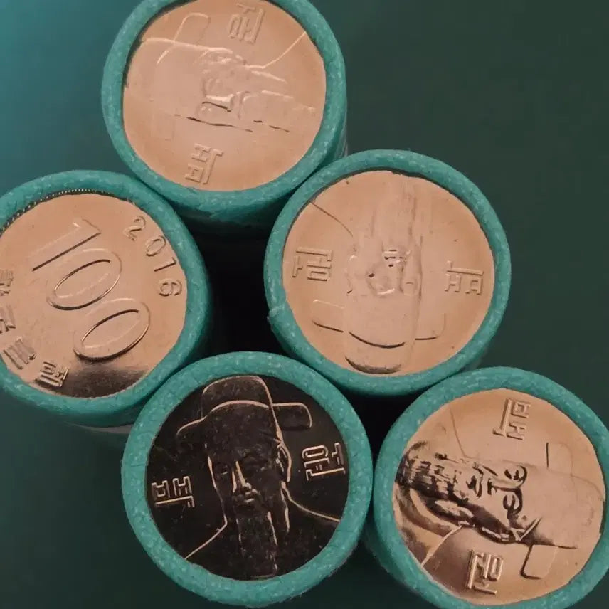 [BUNJANG] Bank of Korea 2016 100 Won Uncirculated Coin Rolls (5 Rolls) / 한국은행 2016년 100원 미사용 주화 5롤