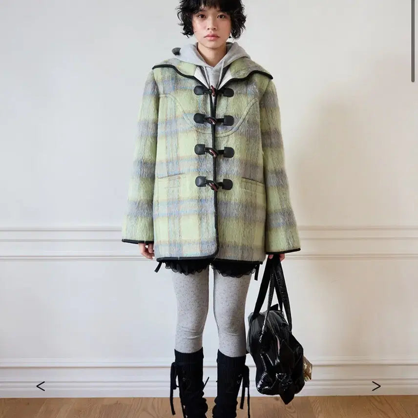 [BUNJANG] JOLIE RAYE Helena Mohair Coat / 졸리레이드 헬레나 모헤어 코트 체크