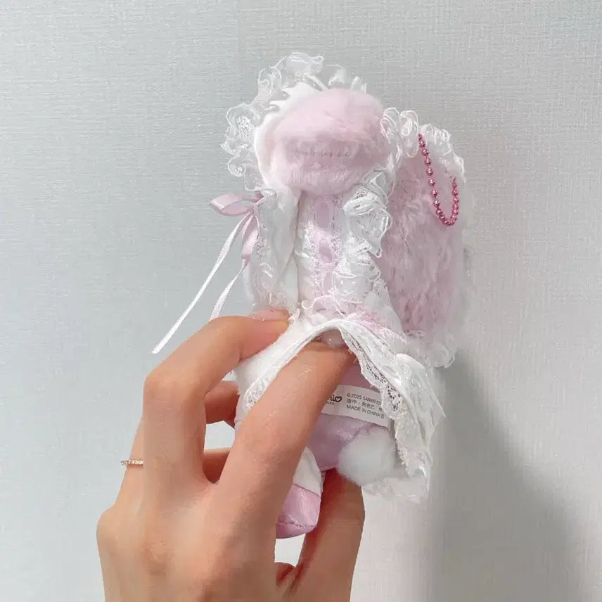 [BUNJANG] Sanrio My Melody White Frill Wedding Mascot Keyring / 산리오 화이트프릴 웨딩 마이멜로디 마스코트 인형 키링