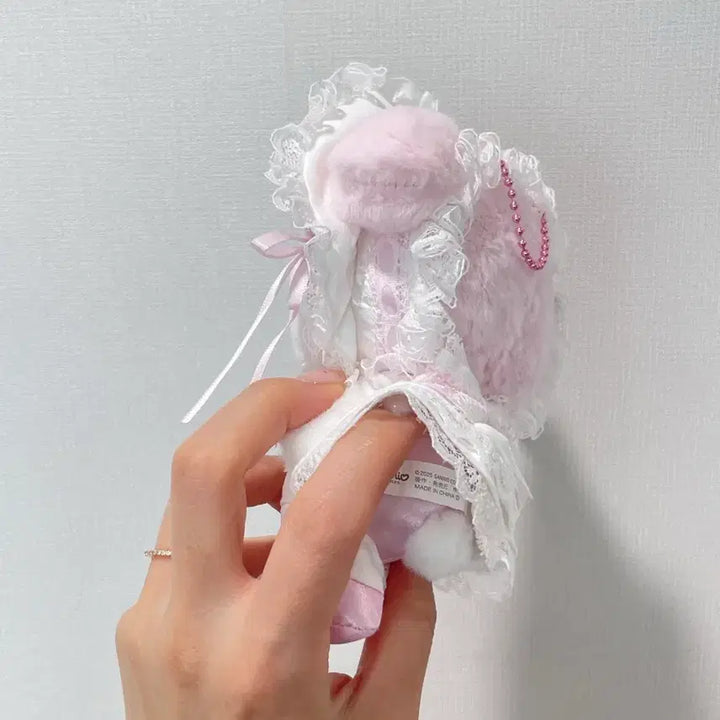 [BUNJANG] Sanrio My Melody White Frill Wedding Mascot Keyring / 산리오 화이트프릴 웨딩 마이멜로디 마스코트 인형 키링