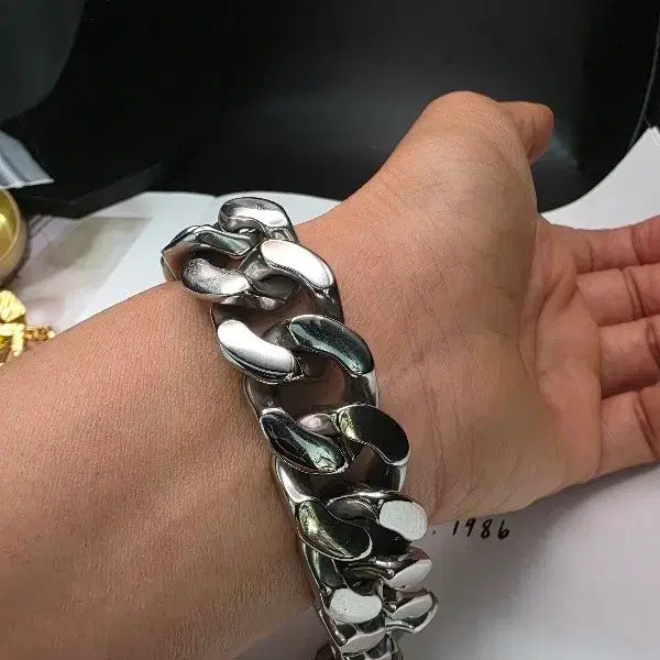[BUNJANG] Surgical Steel Octagonal Chain Bracelet 20mm 40 Don Weight Bold 316L / 써지컬 팔각 20mm팔찌 중량 40돈 볼드 316L