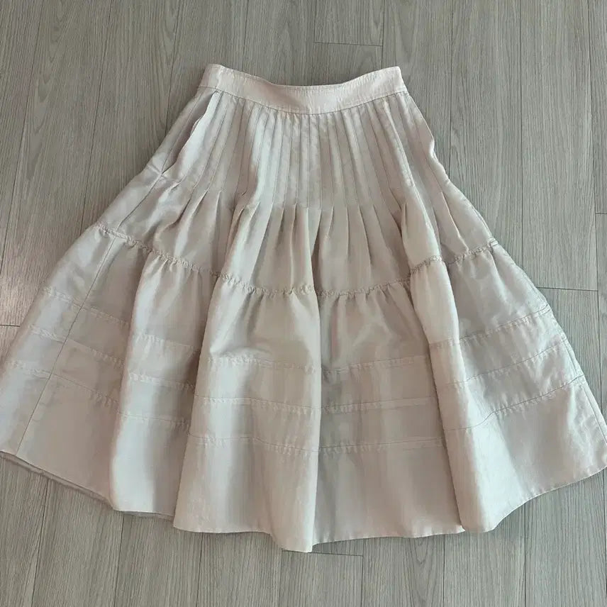 [BUNJANG] Object Object Midi Skirt Pleated Italian Fabric / 오브제 스커트 고가고급 이태리
