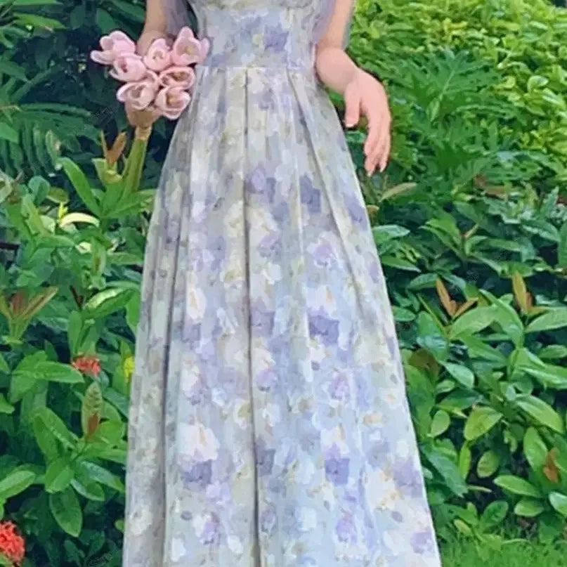 [BUNJANG] Chiffon Ribbon Beach Dress M / 쉬폰 리본 비치웨어 원피스-M