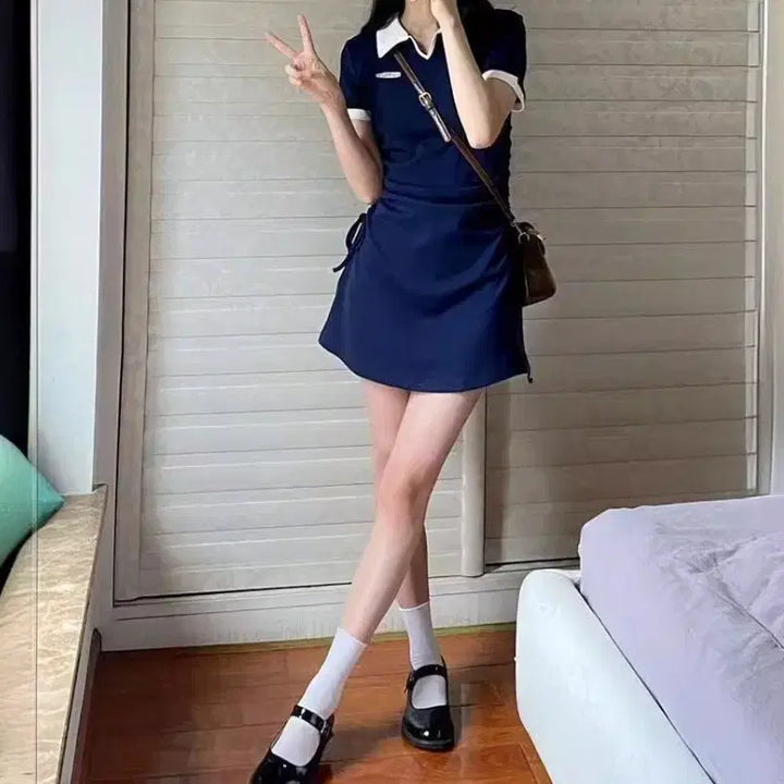 [BUNJANG] Slim Waist Mini Dress - Medium / 슬림 웨이스트 미니원피스-M