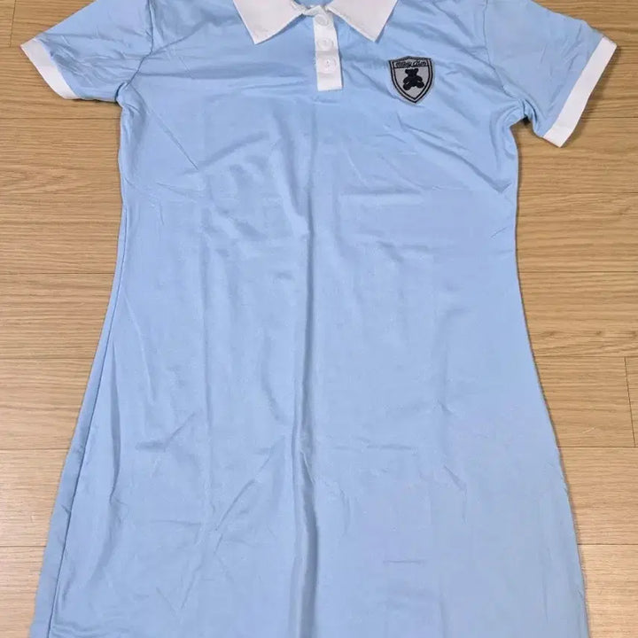 [BUNJANG] Color Block Collar Mini Dress - M / 배색 카라넥 미니원피스-M