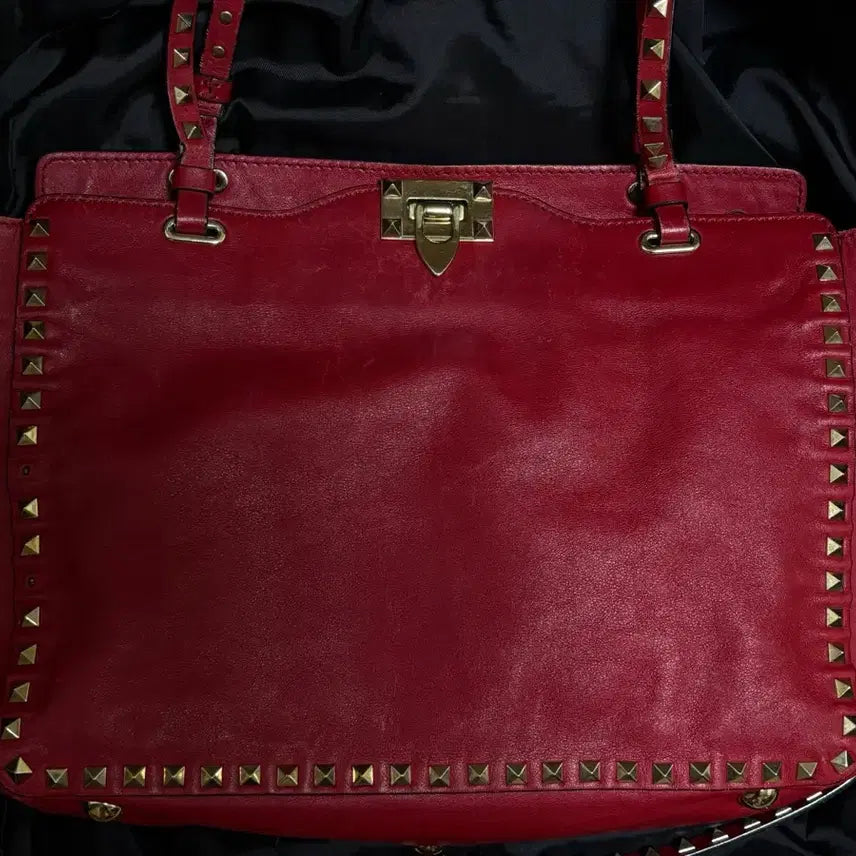 [BUNJANG] Valentino Garavani Rockstud Red Tote Bag / (정품) 발렌티노 가라바니 락스터드 레드 토트백 숄더백 2way 미디엄