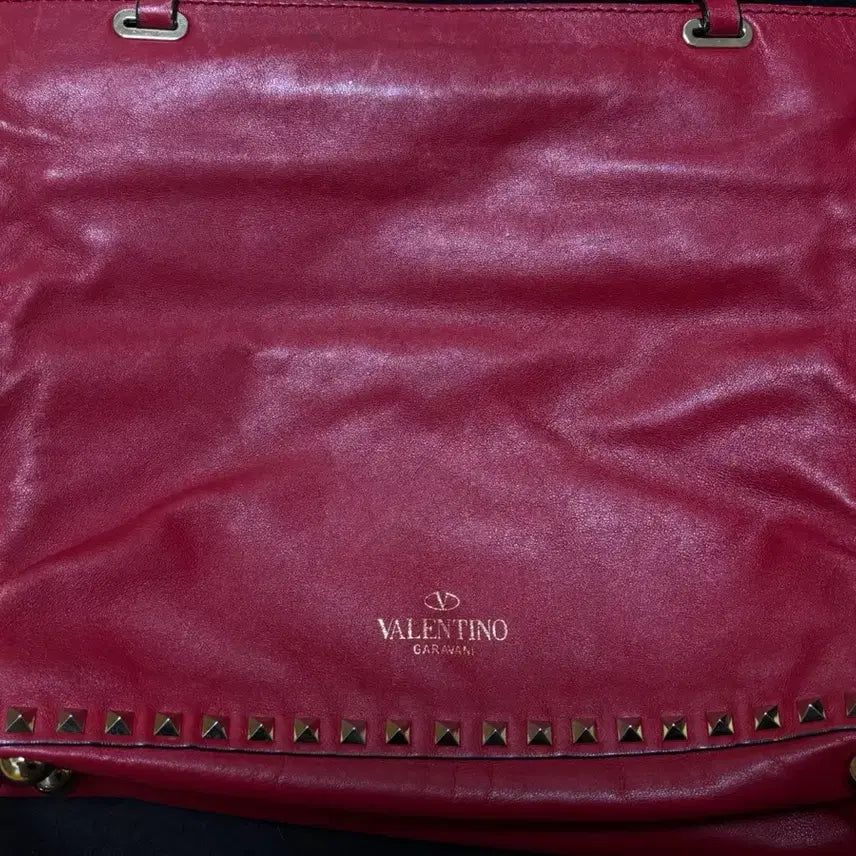[BUNJANG] Valentino Garavani Rockstud Red Tote Bag / (정품) 발렌티노 가라바니 락스터드 레드 토트백 숄더백 2way 미디엄