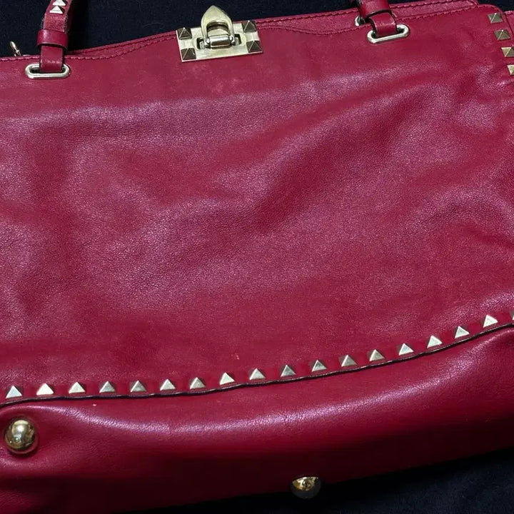 [BUNJANG] Valentino Garavani Rockstud Red Tote Bag / (정품) 발렌티노 가라바니 락스터드 레드 토트백 숄더백 2way 미디엄