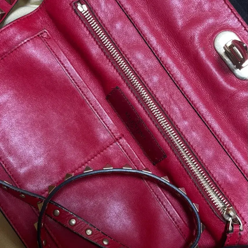 [BUNJANG] Valentino Garavani Rockstud Red Tote Bag / (정품) 발렌티노 가라바니 락스터드 레드 토트백 숄더백 2way 미디엄