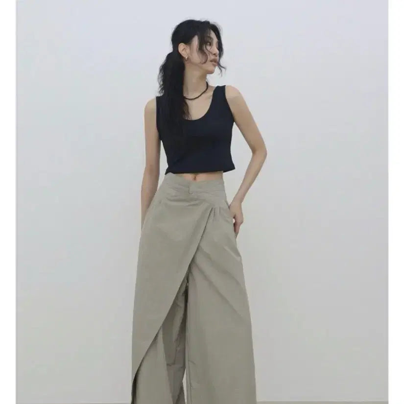 [BUNJANG] Triming Bird Oblique Wrap Pants / 트리밍버드 오블리크 랩 팬츠
